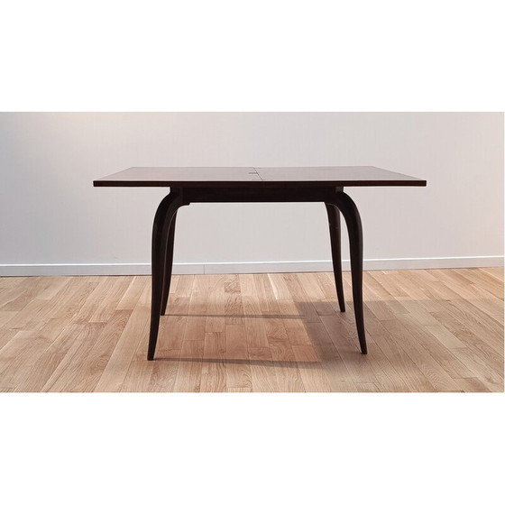 Image 1 of Vintage donkerhouten portefeuille tafel