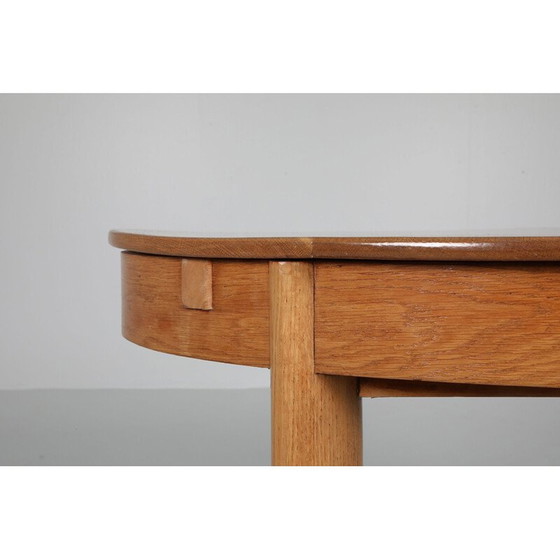 Image 1 of Vintage Rationalistische Ovale Eettafel in Eiken Nederlands1920