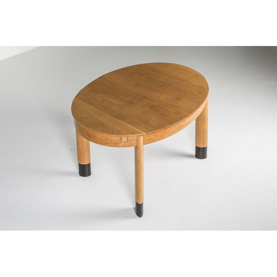 Image 1 of Vintage Rationalistische Ovale Eettafel in Eiken Nederlands1920