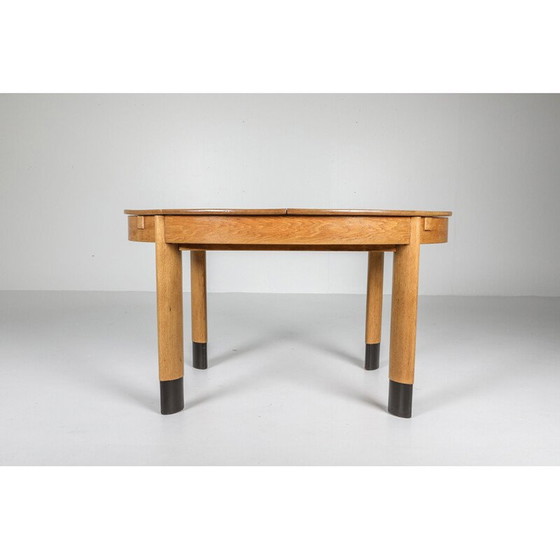 Image 1 of Vintage Rationalistische Ovale Eettafel in Eiken Nederlands1920