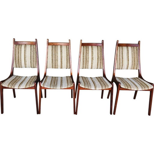 Set van 4 vintage teakhouten stoelen van R Huber& Co 1960