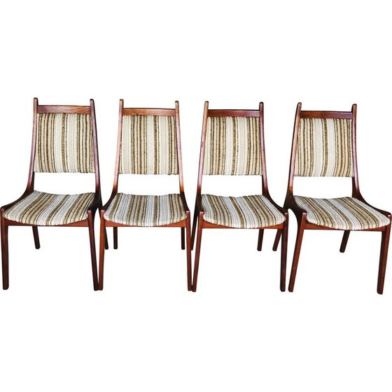 Image 1 of Set van 4 vintage teakhouten stoelen van R Huber& Co 1960