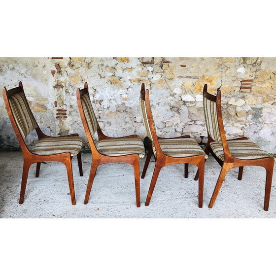 Image 1 of Set van 4 vintage teakhouten stoelen van R Huber& Co 1960