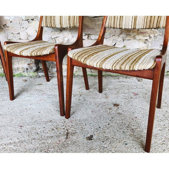 Image 1 of Set van 4 vintage teakhouten stoelen van R Huber& Co 1960