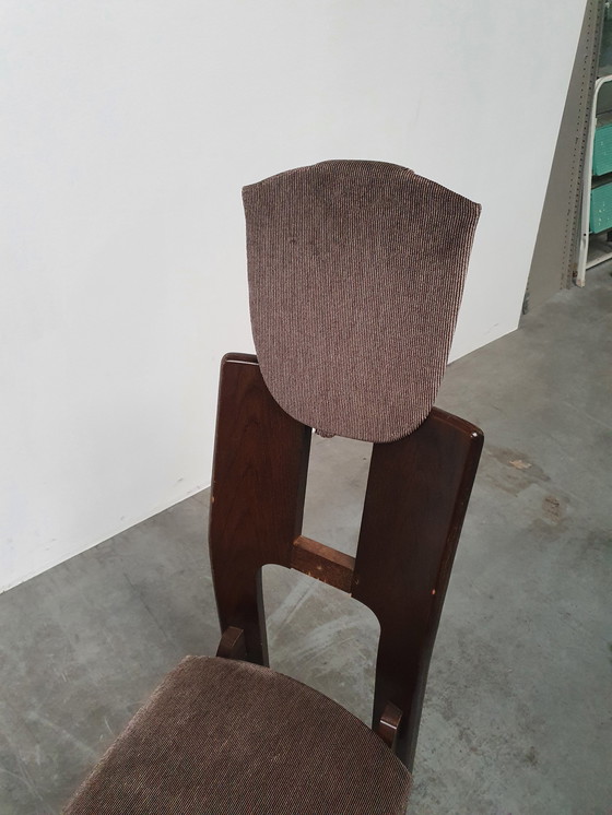 Image 1 of 6x brutalist houten vintage design stoelen jaren 70