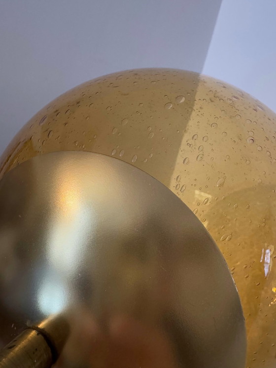 Image 1 of Kroonluchter Amber Bubbelglas jaren 70