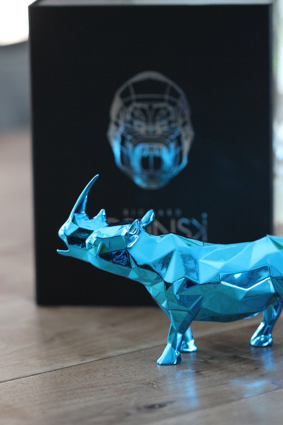 Image 1 of Richard Orlinski Rhino Spirit Azur