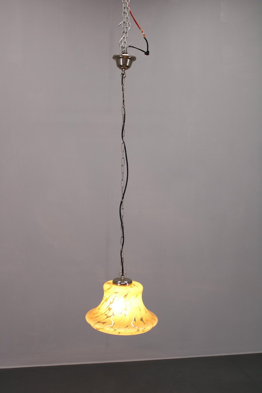 Glazen hanglamp uit 1970, Tsjecho-Slowakije