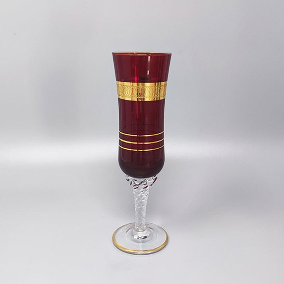 Image 1 of Vintage set van zes glazen in Murano Glas. Gemaakt in Italië