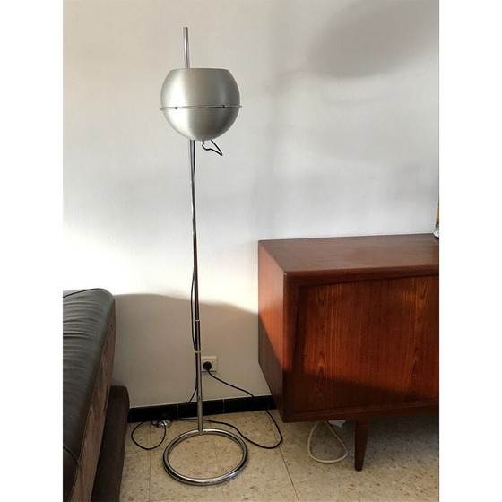 Image 1 of Vintage vloerlamp in chroomstaal en aluminium van Goffredo Reggiani, Italië 1970