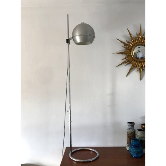 Image 1 of Vintage vloerlamp in chroomstaal en aluminium van Goffredo Reggiani, Italië 1970