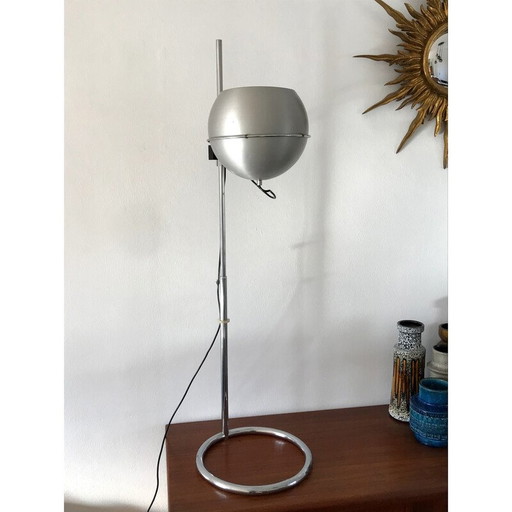 Vintage vloerlamp in chroomstaal en aluminium van Goffredo Reggiani, Italië 1970