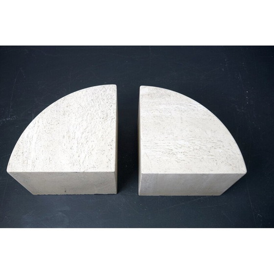 Image 1 of Paar vintage travertijnen salontafels, Duitsland 1970