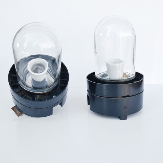 Image 1 of Vintage wandlamp of hanglamp met bolvormige glazen kap voor Elektrosvit Nové Zámky, Tsjecho-Slowakije 1960