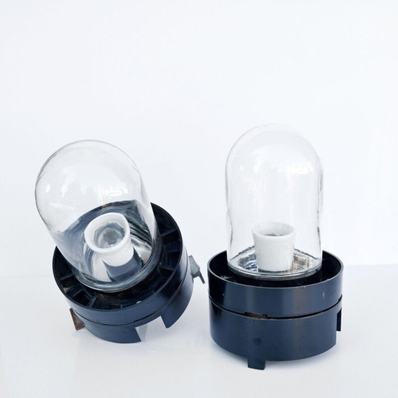 Image 1 of Vintage wandlamp of hanglamp met bolvormige glazen kap voor Elektrosvit Nové Zámky, Tsjecho-Slowakije 1960