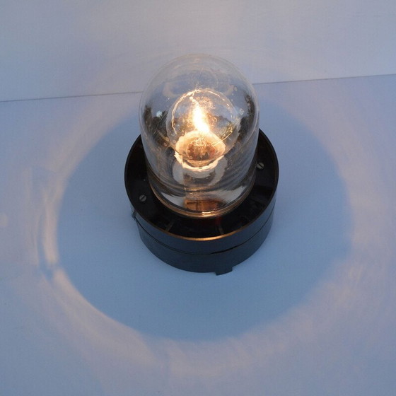 Image 1 of Vintage wandlamp of hanglamp met bolvormige glazen kap voor Elektrosvit Nové Zámky, Tsjecho-Slowakije 1960