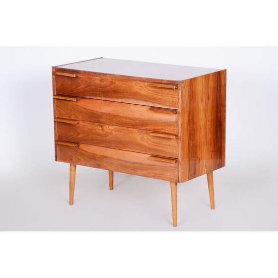 Image 1 of Bruine mid century walnoten ladekast, 1960