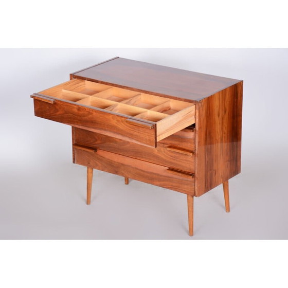 Image 1 of Bruine mid century walnoten ladekast, 1960