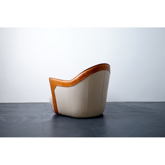 Image 1 of Vintage fauteuil met armleuningen in koeienhuid en hout voor De Sede, Zwitserland 1970
