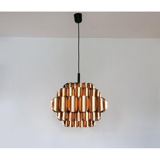 Image 1 of Mid-eeuwse koperen hanglamp van Thorsten Orrling voor Temde, 1950