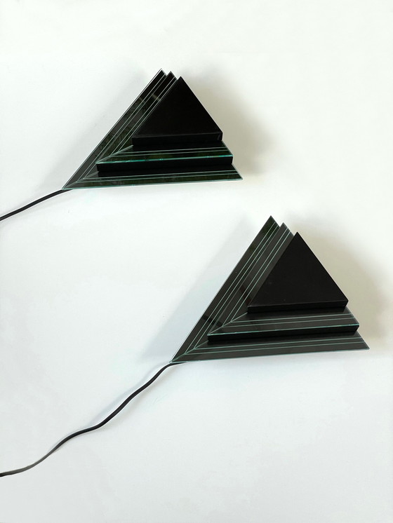 Image 1 of 2 vintage Memphis stijl wand LAMPEN eighties design Herda