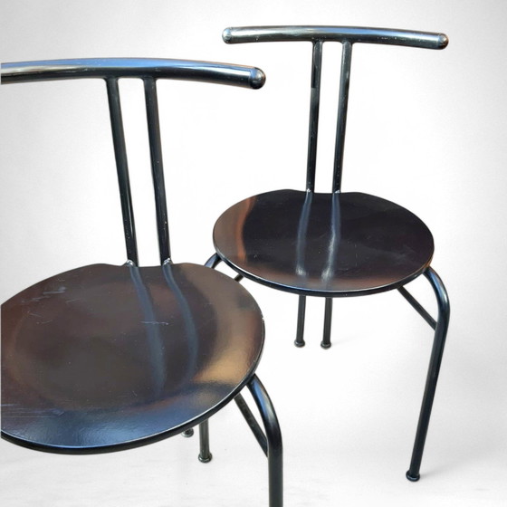 Image 1 of 2x Postmodern Design Dining Chairs, Italy, 1980s