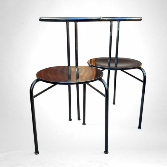 Image 1 of 2x Postmodern Design Dining Chairs, Italy, 1980s