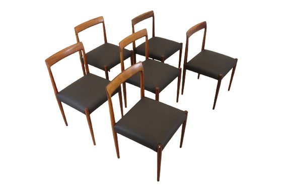 Image 1 of 6x Lübke stoelen eetkamerstoelen 'Bernsburg' vintage