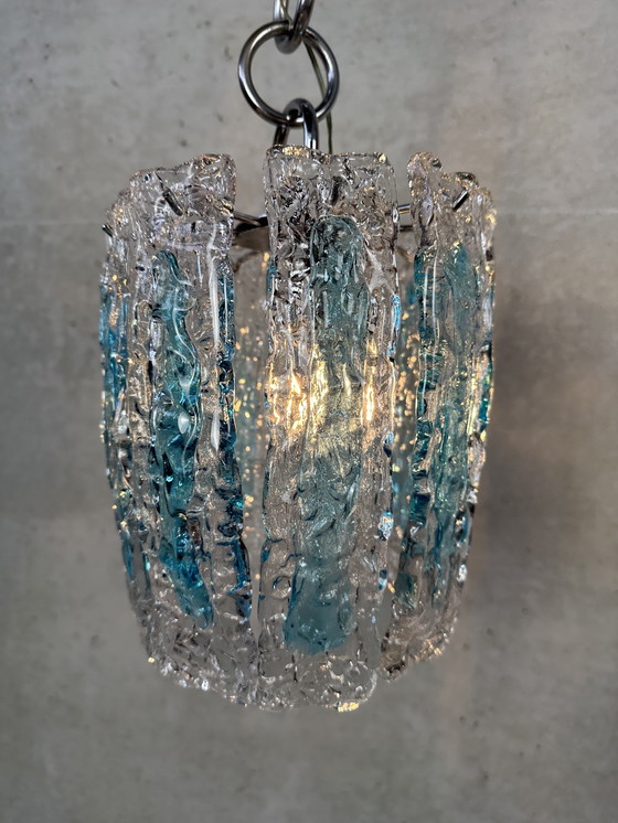 Image 1 of 2x Vintage glazen hanglamp