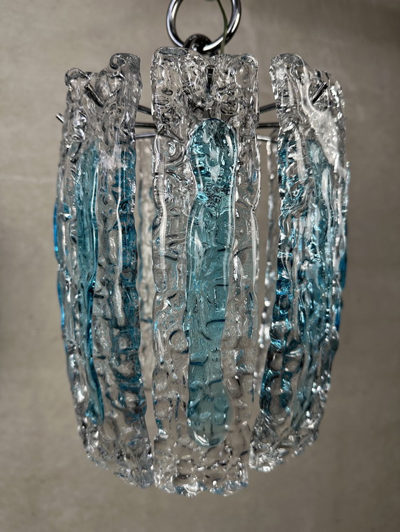 Image 1 of 2x Vintage glazen hanglamp