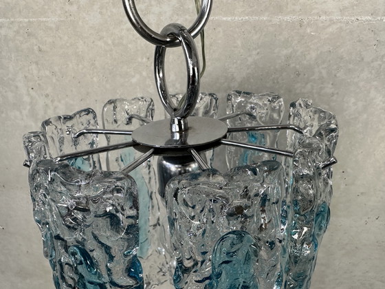 Image 1 of 2x Vintage glazen hanglamp