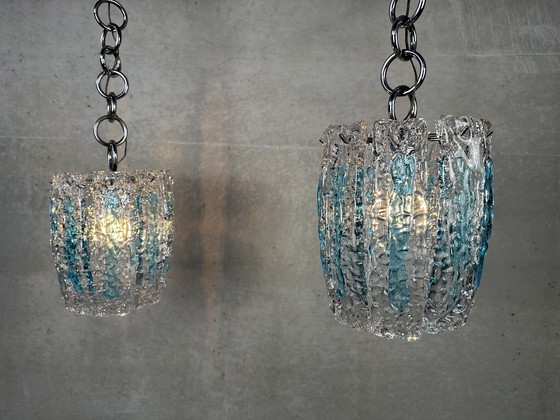 Image 1 of 2x Vintage glazen hanglamp