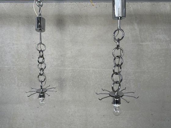 Image 1 of 2x Vintage glazen hanglamp