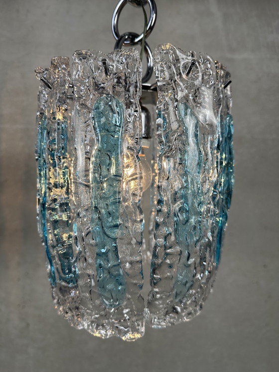 Image 1 of 2x Vintage glazen hanglamp