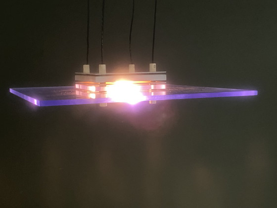 Image 1 of Moderne plexiglazen 'retro funk' halogeen hanglamp