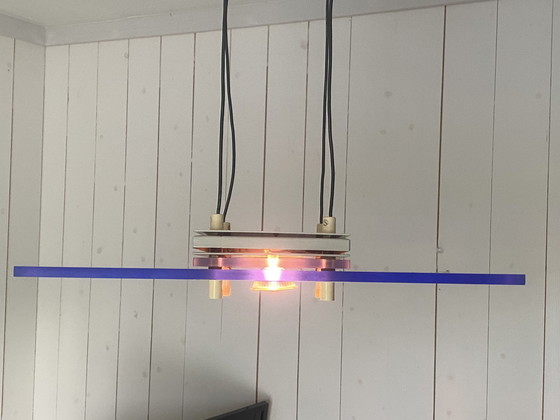 Image 1 of Moderne plexiglazen 'retro funk' halogeen hanglamp