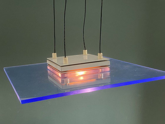 Image 1 of Moderne plexiglazen 'retro funk' halogeen hanglamp