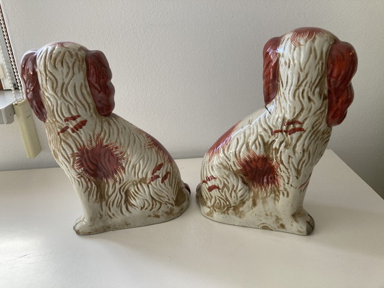 Image 1 of Vintage stenen hondjes