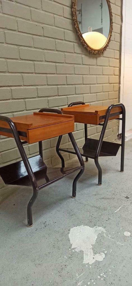 Image 1 of Jacques Hitier mid century design nachtkasjtes