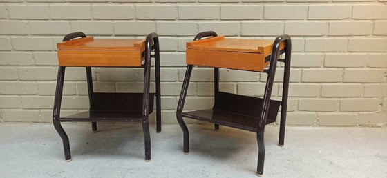 Image 1 of Jacques Hitier mid century design nachtkasjtes