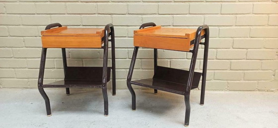 Image 1 of Jacques Hitier mid century design nachtkasjtes