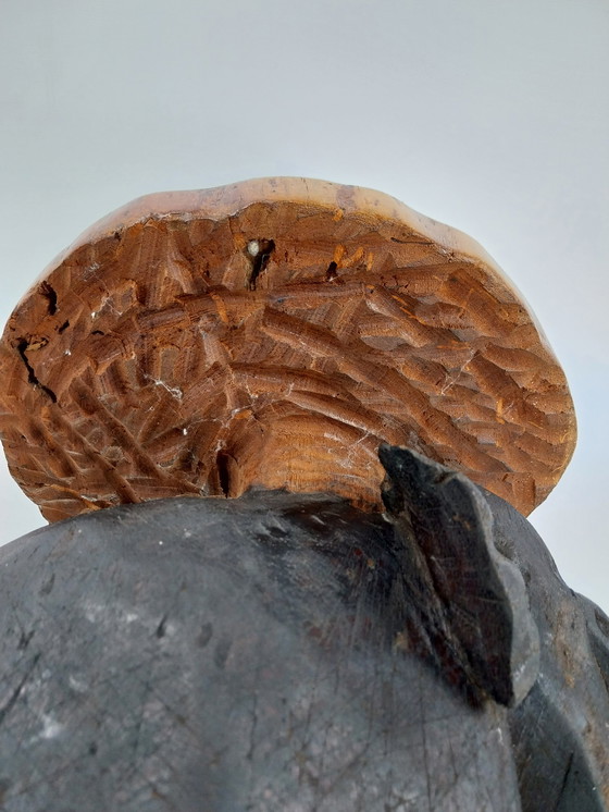 Image 1 of Vintage plantentafel handgestoken olifant is zwart gepatineerd 