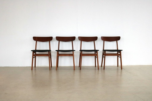 4x Vintage Farstrup eetkamerstoelen