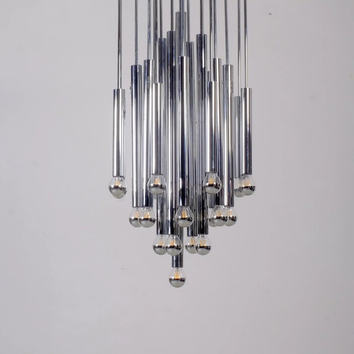 Vintage chromen kroonluchter