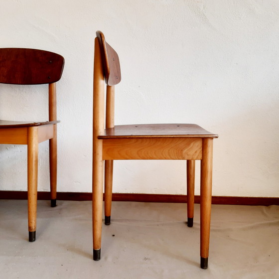 Image 1 of 4x Vintage Deense eetkamerstoelen