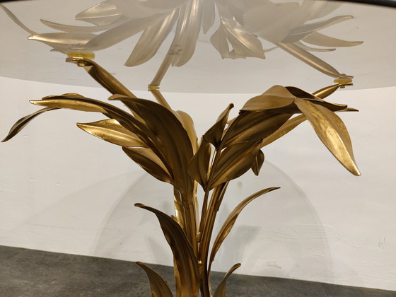 Image 1 of Vintage metalen bloemen bijzettafel, italië jaren 70