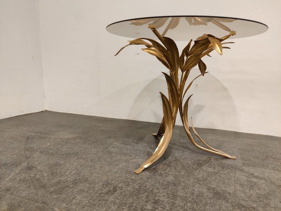 Image 1 of Vintage metalen bloemen bijzettafel, italië jaren 70