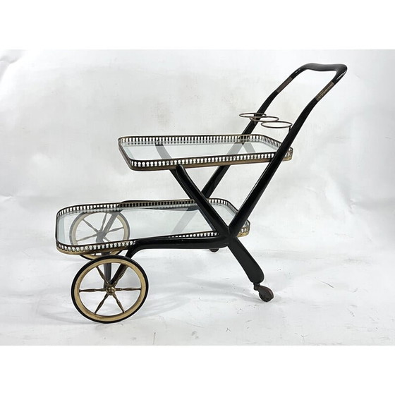 Image 1 of Serveerbar trolley uit Mid Century van Cesare Lacca, Italië 1950