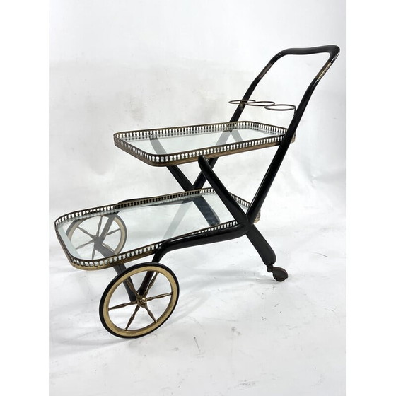 Image 1 of Serveerbar trolley uit Mid Century van Cesare Lacca, Italië 1950