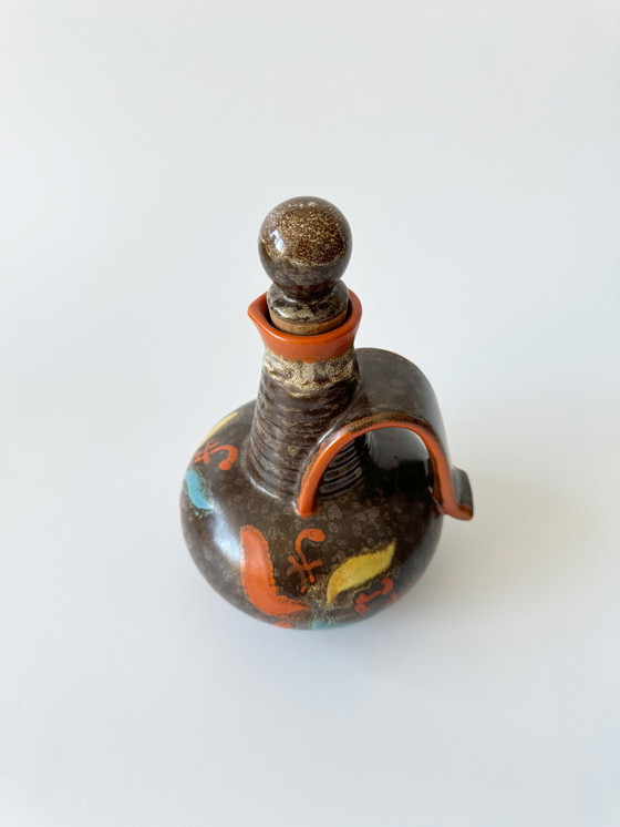 Image 1 of Carstens Uffrecht Art Deco kan met stop van keramiek 878, Duitsland jaren 1920, handgemaakt, vakmanschap, atelier aardewerk